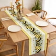 thumbnail image 3 of Table Runner 70 Inches Long for Kitchen Dining, Bee Daisy Dresser Scarf Farmhouse, Dining Table Decorations for Wedding/Parties, Botanical Eucalyptus Leaves Spring Love Yellow 13 x 70 In, 3 of 9