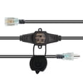 thumbnail image 3 of Cable de extensión Photo, calibre 14, 15 A, 50 pies, 11 enchufes, listado ETL, 3 of 6