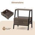 thumbnail image 3 of Costway 1 PCS Nightstand with Drawer Farmhouse 3-Tier Bedside Table with Open Shelf End Table, 3 of 10