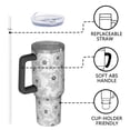 thumbnail image 4 of 40oz Pioneer Flower Floral Print Pattern Insulated Tumbler with Handle, BPA-Free Leak Proof Lid and Straws, Double Wall Vacuum, Hot 12h/Cold 34h, 4 of 6