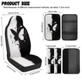 thumbnail image 7 of Xoenoiee Butterfly Music Note Pattern 5pcs Car Accessories Full Set with Car Front Seat Covers, Auto Seat Belt Cover Pad, Car Armrest Cover Pad, PU Leather Car Interior Accessories Decor, 7 of 7