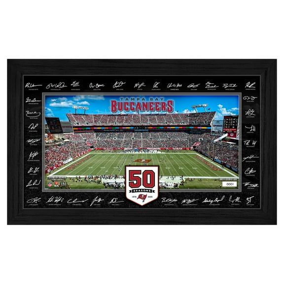 Highland Mint Tampa Bay Buccaneers 12" x 20" 2025 Signature Gridiron Panoramic Framed Photo
