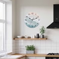 thumbnail image 7 of Large Wall Clock 14 Inch Teal Coastal Beach Round&nbsp;Silent Decorative Wall Clocks Battery Operated for Living Room Bedroom Kitchen Classroom Decor, Sea Water Ocean Waves, 7 of 7