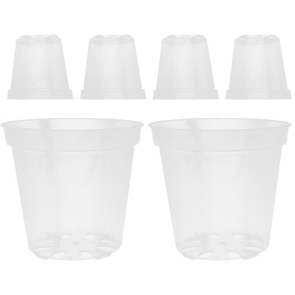 Macetas para orquídeas con agujeros, macetas de plástico para flores, macetas transparentes para plantar orquídeas, macetas transpirables, 6 uds.
