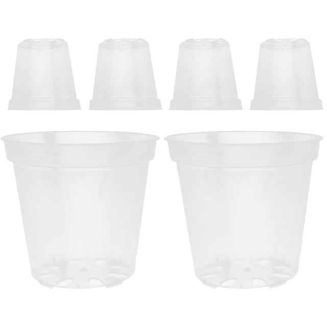 6 macetas para orquídeas con agujeros, macetas de plástico transparentes para plantas y flores, macetas transpirables para orquídeas.