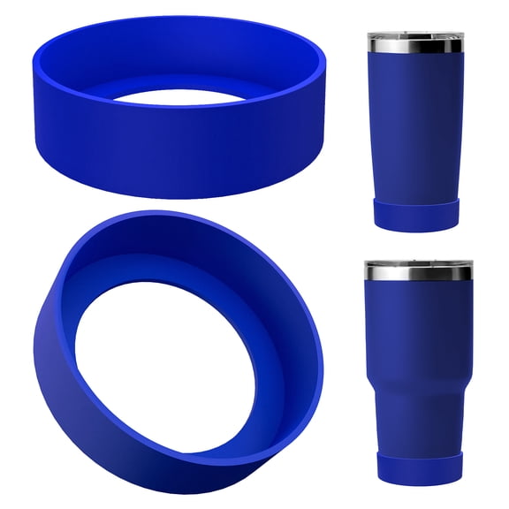 Linkidea 2 Pack Water Bottle Boot Compatible with YETI Tumbler 20oz/30oz, Travel Mug 20oz/30oz, Silicone Anti-Slip Waterbottle Bottom Sleeve Cover Protector (Deepsea Blue)