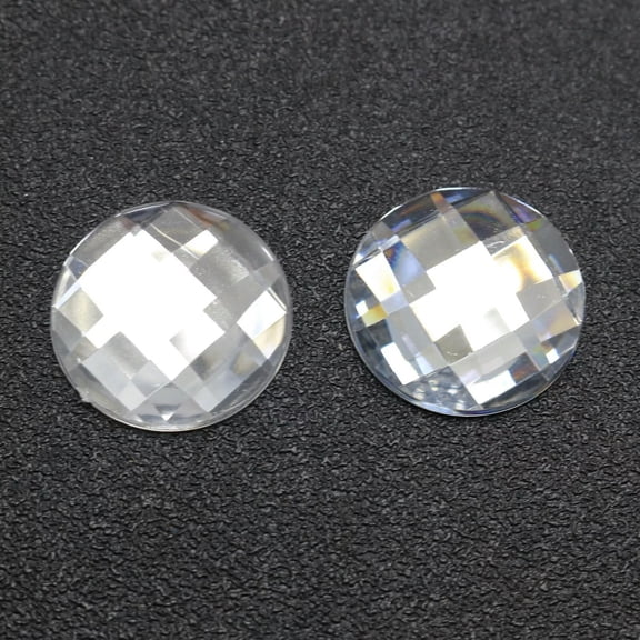 U8MO 25 Clear Flatback Acrylic Rhinestone Round Gems 25mm No Hole