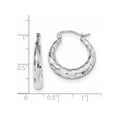 thumbnail image 4 of Primal Gold 14 Karat White Gold Diamond-cut Hoop Earrings, 4 of 4