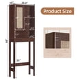 thumbnail image 2 of Leyaoyao Rattan Toilet Storage Cabinet, Over The Rack Wood Cabinet with Slide Door Stand, Bathroom Small Cupboard, Walnut, 2 of 7