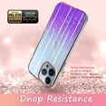 thumbnail image 5 of Rosebono For iPhone 13 Pro Max Case, Bling Glitter Sparkle Laser Purple Ultra Transparent Fashion Cute Colorful Skin Cover ShockProof Case for iPhone 13 Pro Max, 5 of 5