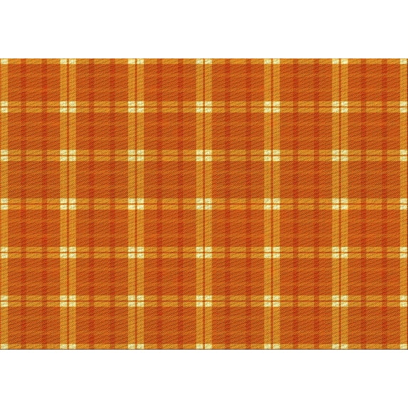 Ahgly Company Machine Washable Indoor Rectangle Transitional Neon Orange Area Rugs, 5' x 7'