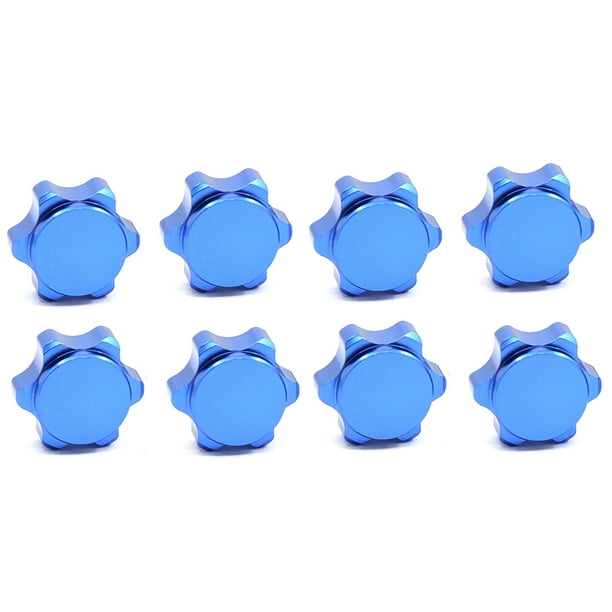 8 Piezas de Aluminio, Cubierta de Cubo de Rueda, Cubierta Antipolvo, Tuerca Hexagonal de 17 mm para Coche RC 1/8, Azul