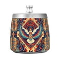 thumbnail image 7 of Yayeee Ashtray with Lid for Cigarette Smokeless Stainless Steel Home Ash Holder, Beige Geometric Eagle, 7 of 7