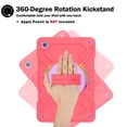 thumbnail image 4 of Shockproof Protective Case for Samsung Galaxy Tab A11+/ A11 Plus 11" 2026(SM-X230/X236), Rugged Heavy Duty Cover with 360° Rotating Kickstand, Adjustable Shoulder Strap,Pink, 4 of 8