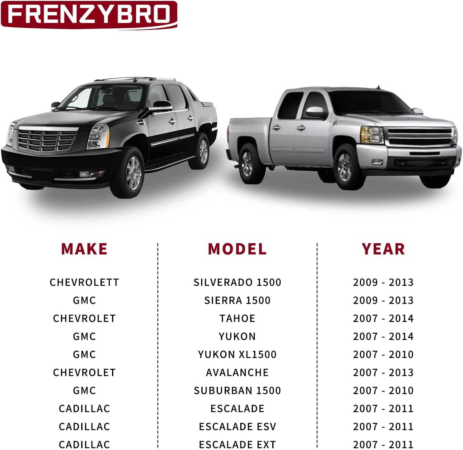Frenzybro Front Upper Control Arm w/ Ball Joints Compatible With 2007-2014 Cadillac Escalade,2007-2013 Chevrolet Silverado Suburban 1500 Tahoe GMC Sierra Yukon XL 1500