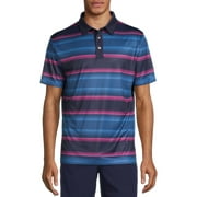 Ben Hogan Men's and Big Men's Chest Stripe Golf Polo Shirt, Sizes up to 5XL