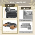 thumbnail image 6 of Ktaxon U-Shaped Sectional Sofa Set with Chaise, 4-Seater Blended Chenille Couch for Living Room, Apartment, Easy Assembly Dark Gray, 6 of 7