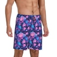 thumbnail image 2 of Fotbe Blue Skull Rose Pantalones Cortos de Pijama para Hombre, Ropa de Dormir, Pantalones de Pijama Cortos para Hombre-Small, 2 of 6