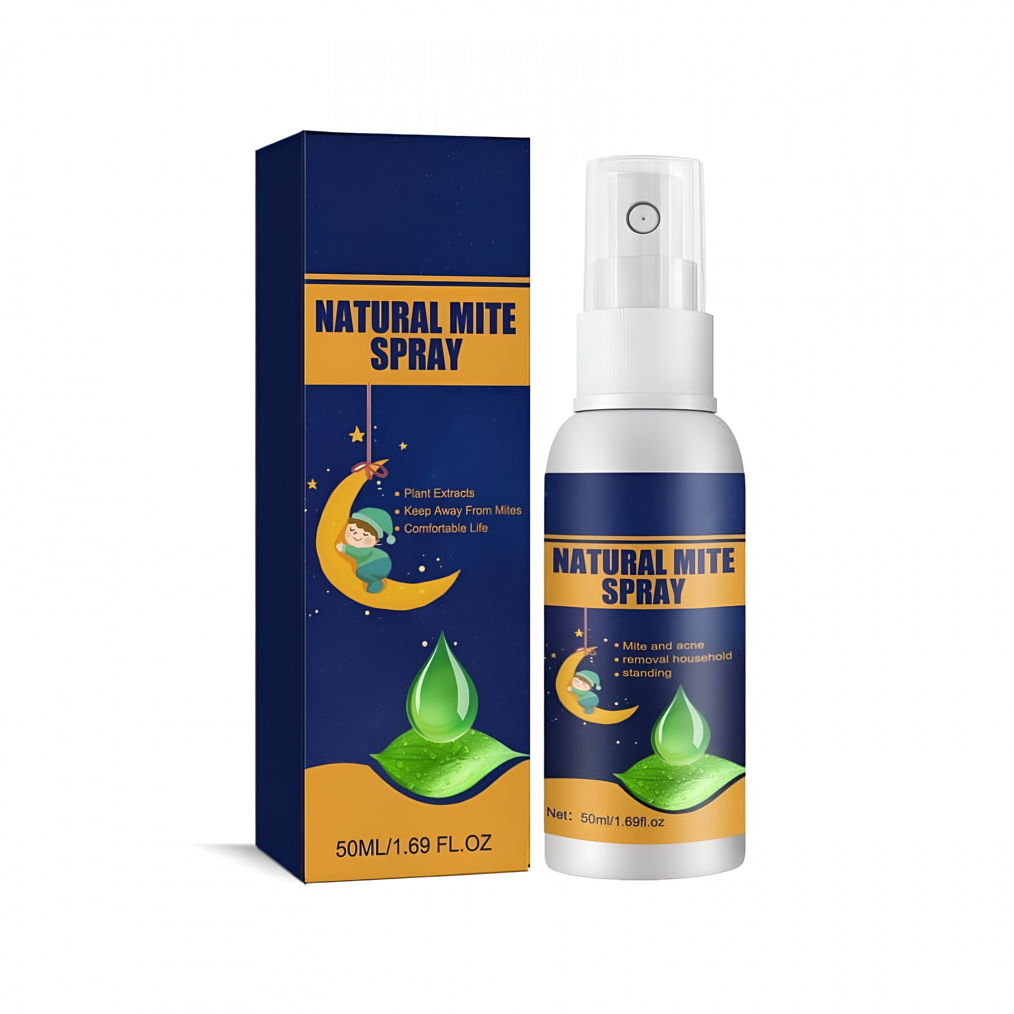 QARUN Natural Mite Killer Spray, Plant-Based Bed Bug & Dust Mite Treatment for Mattress, Bedding, Carpets & Furniture, 50ml