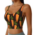 thumbnail image 2 of Sports Bras For Women Workout Tank Tops, Daucus Carrot Pattern Running Vest With Removable Cups, 2 of 2