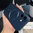 thumbnail image 1 of Luxury Matte TPU Soft Shockproof Phone Case For iPhone 16 15 14 Plus 13 12 11 Pro Max Magnetic For Magsafe Wireless Charge Cover Navy For iPhone 15 ProMax, 1 of 6