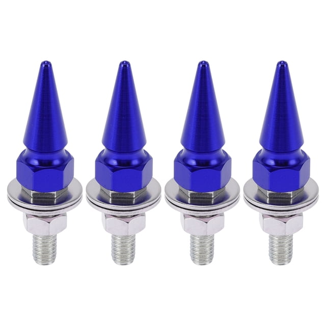 Tornillos de matrícula universales para motocicleta M6 de Unique Bargains, 54 mm, kit de tornos de matrícula antirrobo de aleación de aluminio azul, 4 piezas