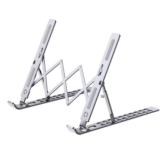 Aluminum Alloy Laptop Stand, Three-Fold Portable Design, 10-Level Adjustable, Ergonomic Laptop Riser, Stable Dual W Structure, 8.3 in / 21 cm Folded Height