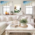 thumbnail image 4 of Abstracts Sandy Beach Valance Curtain for Windows Blue Beige Gradient Seaside Ocean Wave Rod Pocket Curtain Valances Short Window Treatments Panels for Kitchen Bathroom Laundry Basement 42 x 12 Inch, 4 of 9