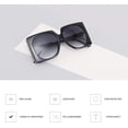 thumbnail image 2 of Gafas de sol cuadradas grandes vintage para mujer, moda, formas grandes, 10, 2 of 4