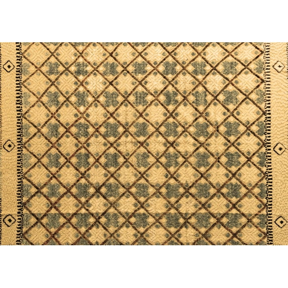 Ahgly Company Indoor Rectangle Abstract Brown Modern Area Rugs, 6' x 9'