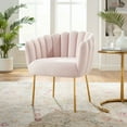 thumbnail image 2 of Armchair Accent Tufted Chair, Pink, Velvet, Modern Contemporary, Mid Century Living Hotel Lounge Cafe Lobby, 2 of 8