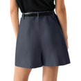 thumbnail image 4 of WULMLEO Womens Shorts Dressy High Waisted Wide Leg Bottoms Pleated Business Casual Work Trouser Shorts Without Belts Dark Gray XL, 4 of 8