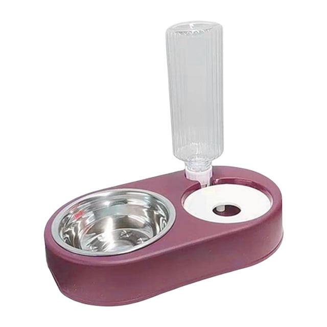 Juego de tazones de agua y comida para gatos 2 en 1 con Botella Jinwen Bebederos para gatos