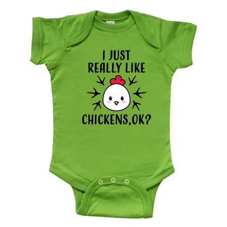 

Inktastic I Just Really Like Chickens Ok Gift Baby Boy or Baby Girl Bodysuit