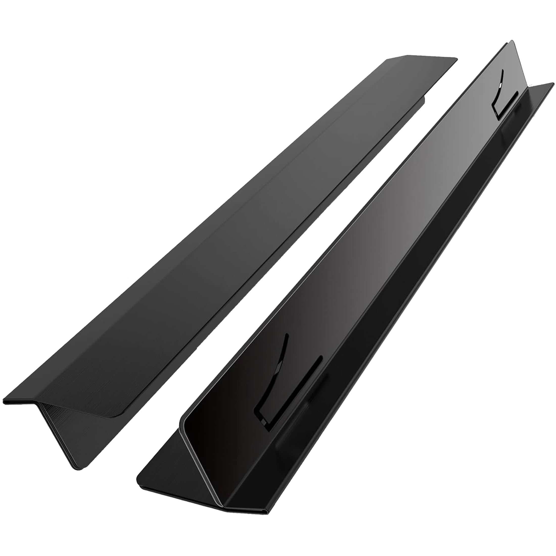 2 Pack Stainless Steel Stove Gap Covers, Stove Gap Filler for Kitchen for Kitchen, Adjustable Length 13.8" to 27.5" (T Shape, Black)