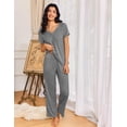 thumbnail image 2 of Ekouaer Womens Pajama Sets 2 Piece Lounge Set Soft Pajamas for Women Set Short Sleeve and Long Pants Pjs with Pockets, 2 of 6