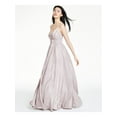 thumbnail image 3 of B DARLIN Womens Pink Spaghetti Strap V Neck Full-Length Fit + Flare Prom Dress 7\8, 3 of 4