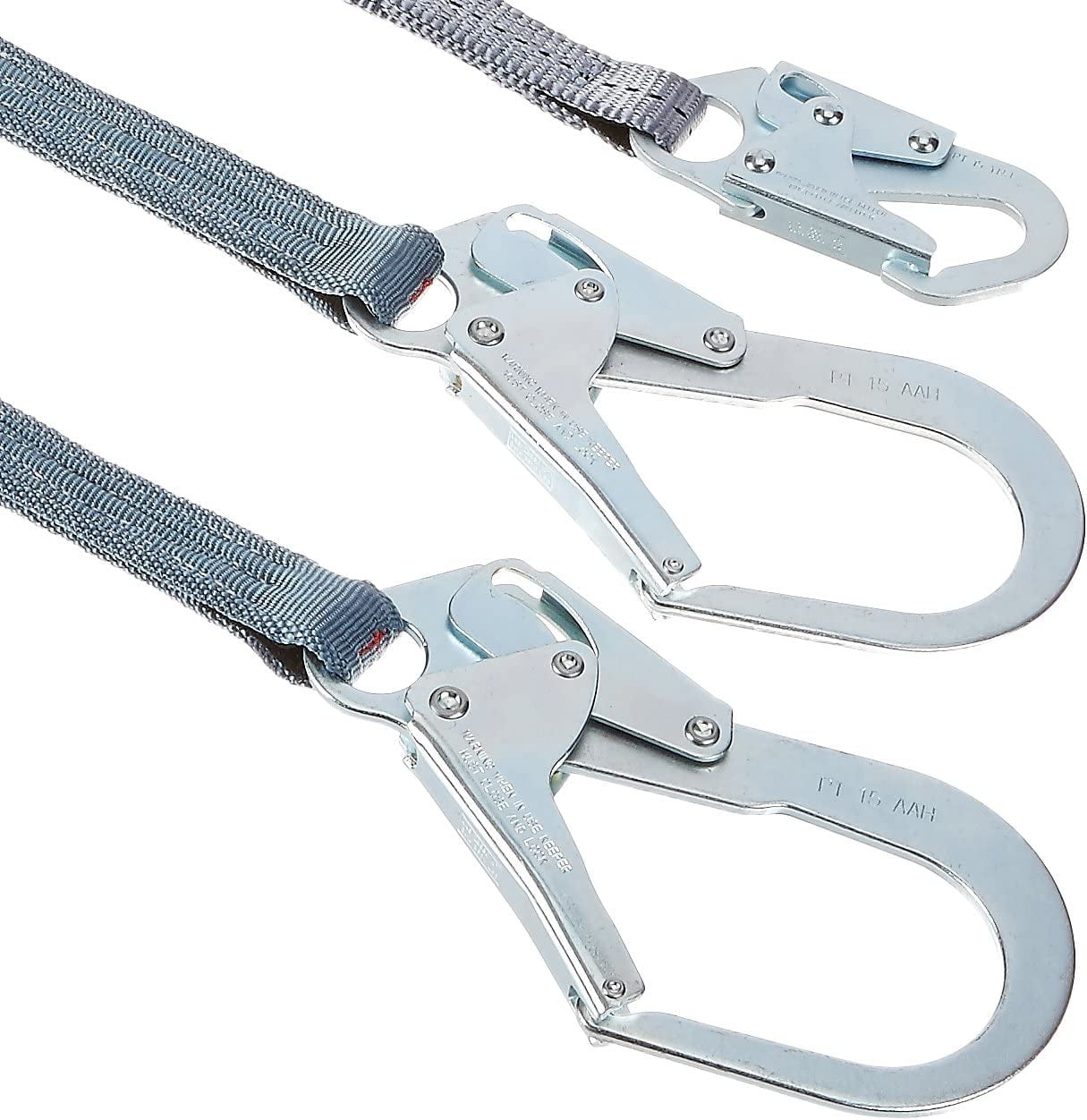 FallTech 8259Y3 Internal 6' Shock Absorbing Lanyard with 1 Snap Hook and 2 Rebar