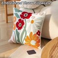 thumbnail image 1 of Fundas de almohadas decorativas bordadas bohemias MEHOOM, almohadas decorativas de otoño, almohadas florales bohemias, fundas de almohadas de 18 x 18 pulgadas para otoño para ropa de cama, sofá,, 1 of 8