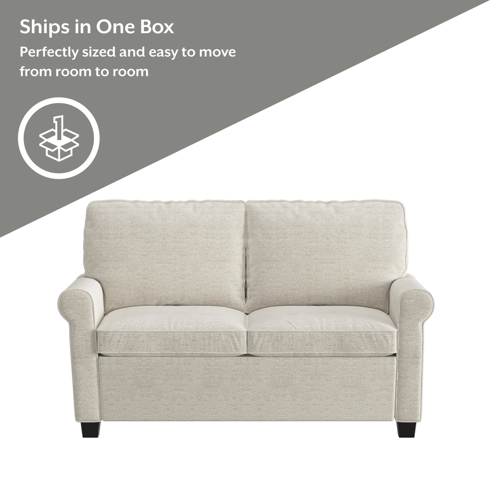 Mainstays Tatum Twin Sleeper 56.25" Loveseat, Beige