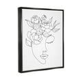 thumbnail image 3 of Stupell Industries Floral Woman Face Line Doodle Graphic Art Jet Black Floating Framed Canvas Print Wall Art, Design by JJ Design House LLC, 3 of 6