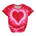 thumbnail image 2 of Hauts d'Été pour Femmes, T-Shirt Décontracté à Manches Courtes avec Impression Numérique, Col Rond, Ample, en Liquidation, 2 of 3
