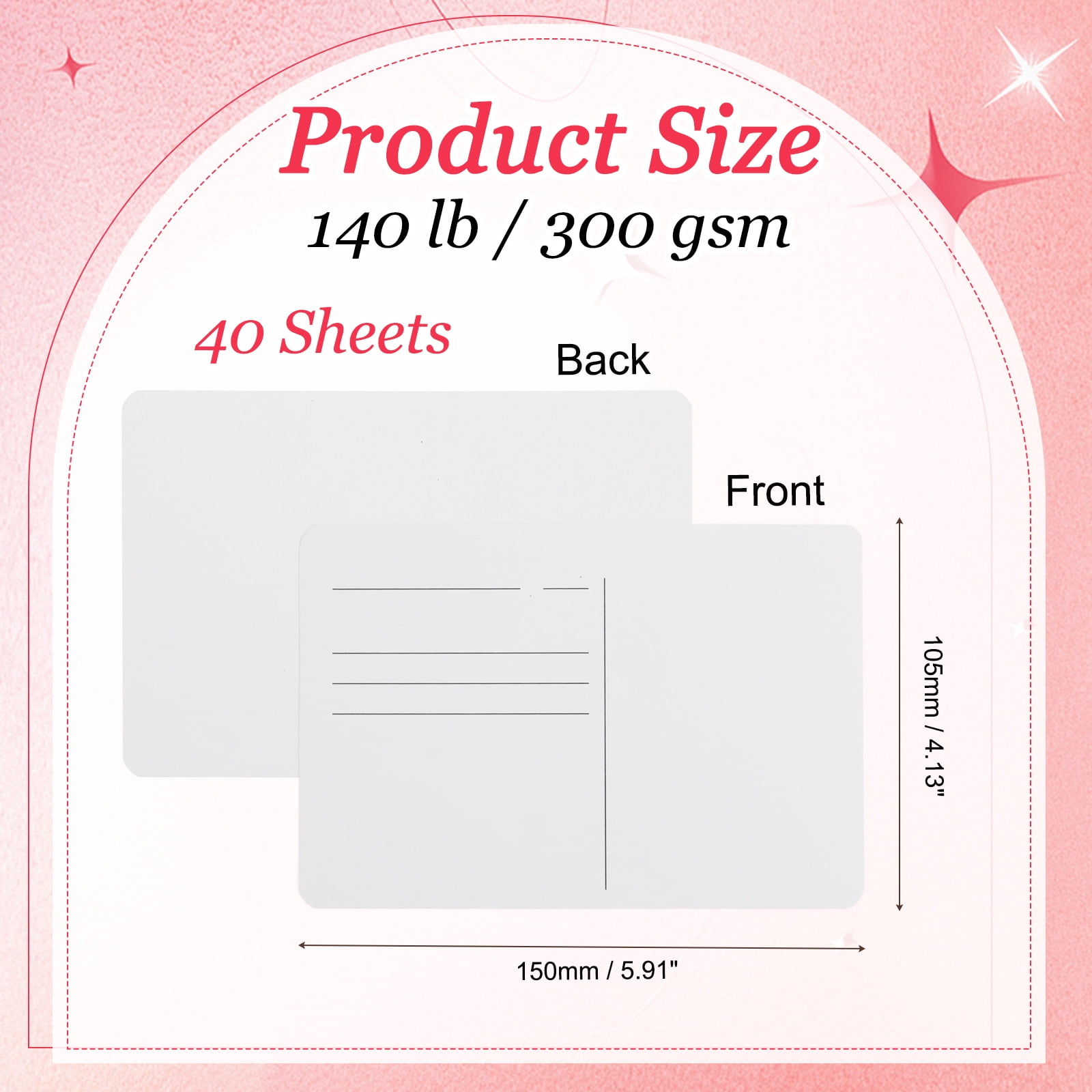 Uxcell 40 Sheets Watercolor Postcards, 100% Cotton 4x6 Inch Watercolor Paper with Silver Tin Box Blank Postcards Hot Pressed  for Mailing Painting Invitations Greeting Cards(140lb/300gsm)