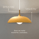 thumbnail image 5 of Lampara De Techo Colgante Macaron Retro Con Madera 35 Cm de Diámetro ilios innova  Amarillo, 5 of 8