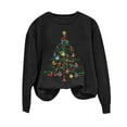 thumbnail image 4 of Xdegoge Christmas Tree Sweatshirts for Women Casual Crew Neck Sweatshirt Christmas Tree Print Tops Loose Soft Long Sleeve Pullover Fashion Christmas Date Outfit, 4 of 4