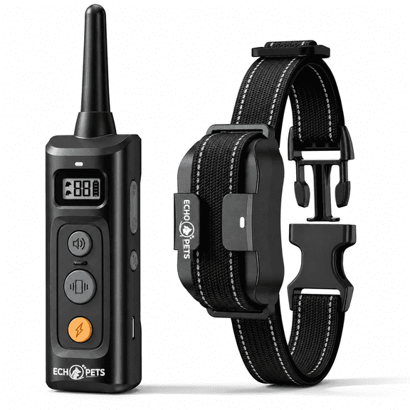 ECHOKRAFTS - (ECHOPETS) - P325 2000FT Anti Bark with Remote Control Waterproof Dog Training Collar, Black
