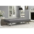 DHP Zoe Convertible Futon Sofa Bed, Linen Upholstery, Grey