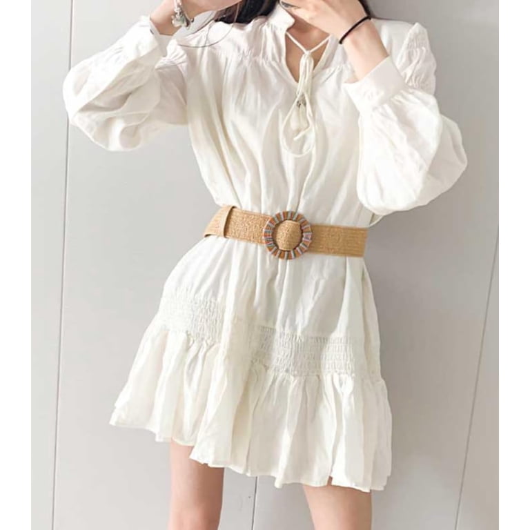 3 Straw Woven Elastic Waist Belts Bohemian Dress Braided Belt 3pc women straw woven elastic stretch waist belts fashion - Temu main image 3