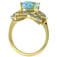 thumbnail image 2 of 14k Yellow Gold Natural Aquamarine Floral Design Ring 13x9 mm Oval Shape Diamond Accent, 7/8inch wide, size 9, 2 of 4