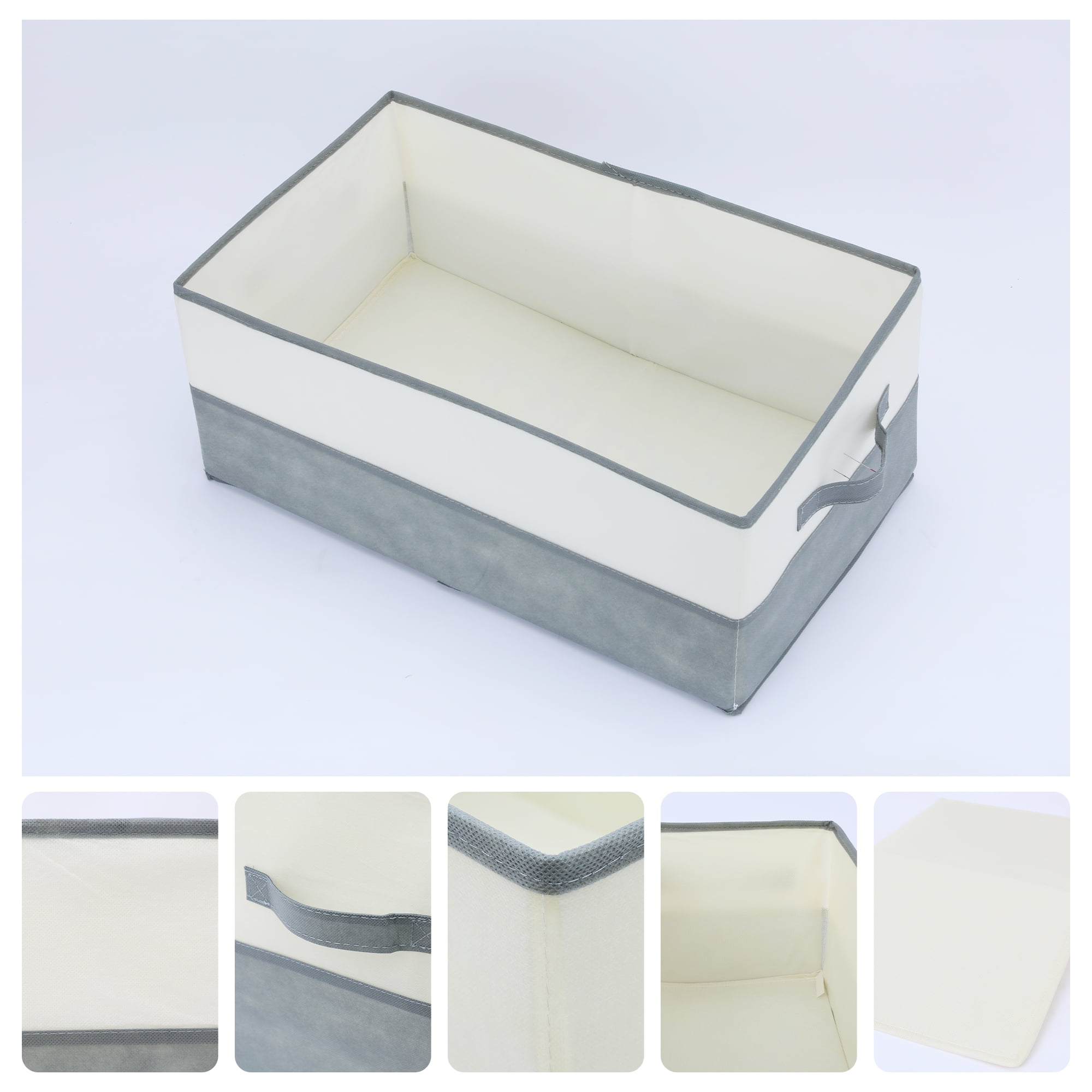 Unique Bargains Fabric Storage Cube Storage Bin Storage Basket Grey 19.7*12*8in